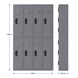 Locker casillero 8 puertas
